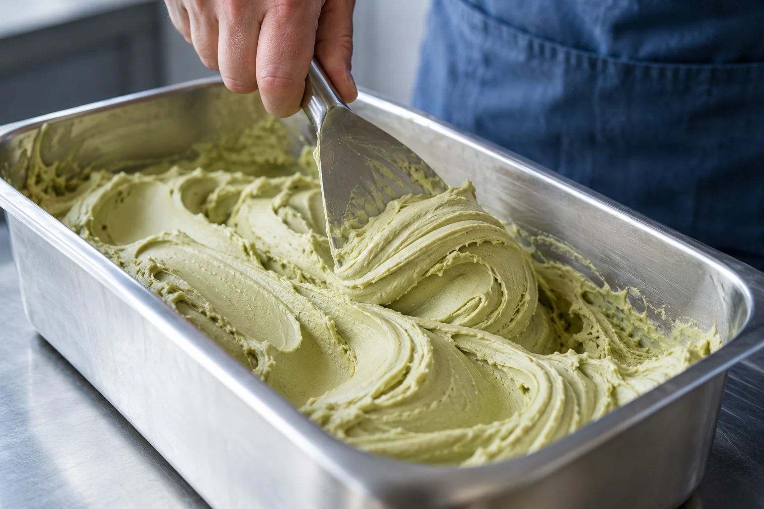 Lavorazione di gelato artigianale in laboratorio