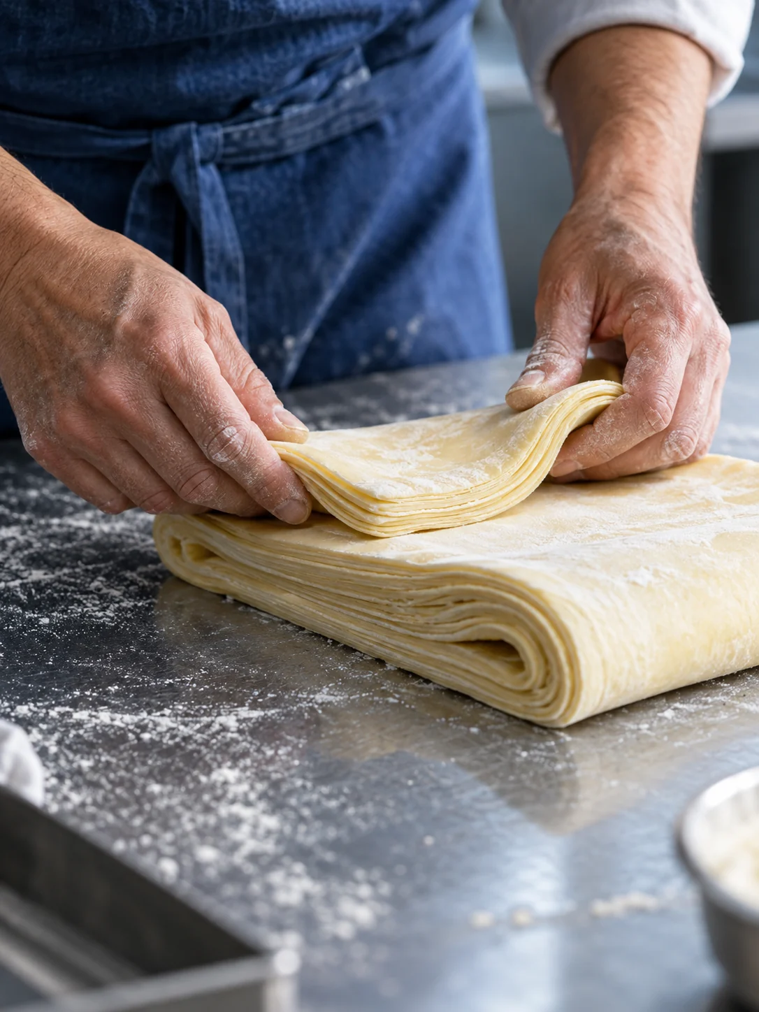 Lavorazione artigianale di un prodotto da forno in laboratorio